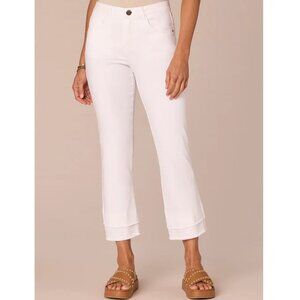 New w/Tags - Democracy Ab-Solution Kick Flare Double Layer Fray Jeans, White 14P